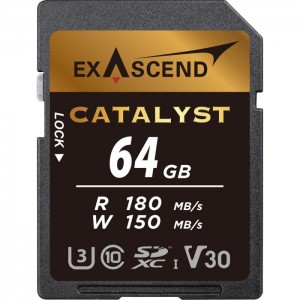 Карта памяти Exascend SDXC Catalyst UHS-I U3 V30 (180/150 MB/s) 64GB