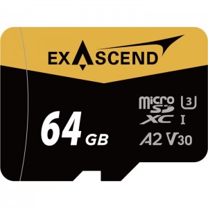 Карта памяти Exascend microSDXC Catalyst UHS-I U3 V30 (170/140 MB/s) 64GB