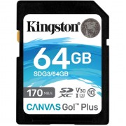 Карта памяти Kingston SDXC Class 10 UHS-I U3 V30 (170/70 MB/s) 64Gb