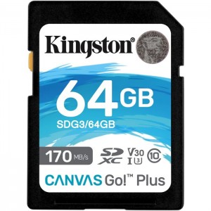 Карта памяти Kingston SDXC Class 10 UHS-I U3 V30 (170/70 MB/s) 64Gb