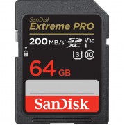 Карта памяти SanDisk SDXC Extreme Pro Class 10 UHS-I U3 (200/90 Mb/s) 64Gb